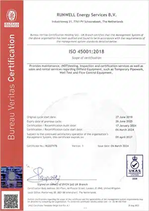 ISO 45001 2018 Certificate Runwell